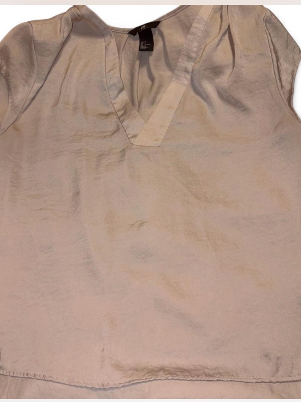H&M Light Beige V-Neck Blouse